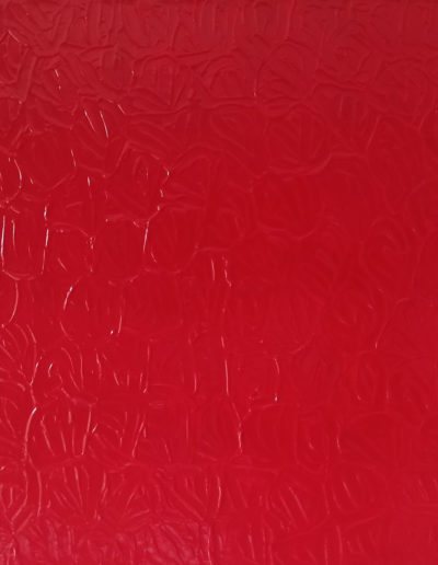 Roland Weber 1982 rouge 664 bis, huile sur toile 65 x 50 cm. Signature au dos