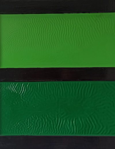 Roland Weber 1983 vert vert 701 (noir) série réceptacle huile sur toile 60 x 60cm. Signature au dos, réf Я618-Я662