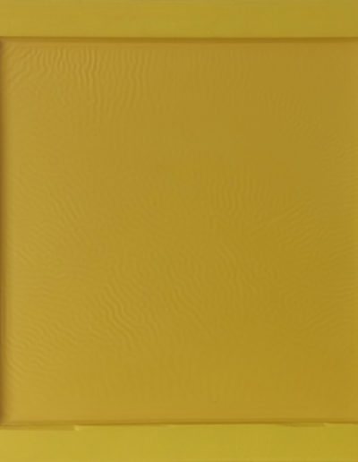Roland Weber 1984 jaune 755 série réceptacle huile sur toile 40 x 40 cm. Signature au dos, réf Я261