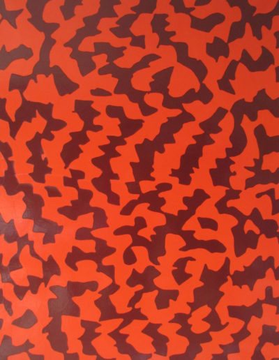 Roland Weber 1984 orange brun 778 huile sur toile 130 x 97cm. Signature au dos