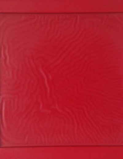 Roland Weber 1984 rouge 761 série réceptacle huile sur toile 40 x 40 cm. Signature au dos, réf Я367