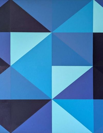 Roland Weber 1986 les fannions, ordinaire de la couleur, bleu 857 acrylique sur toile 100 x 81cm. Signature au dos