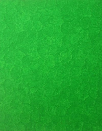 Roland Weber 1977 vert 379 huile sur toile 65 x 54cm. Signature au dos